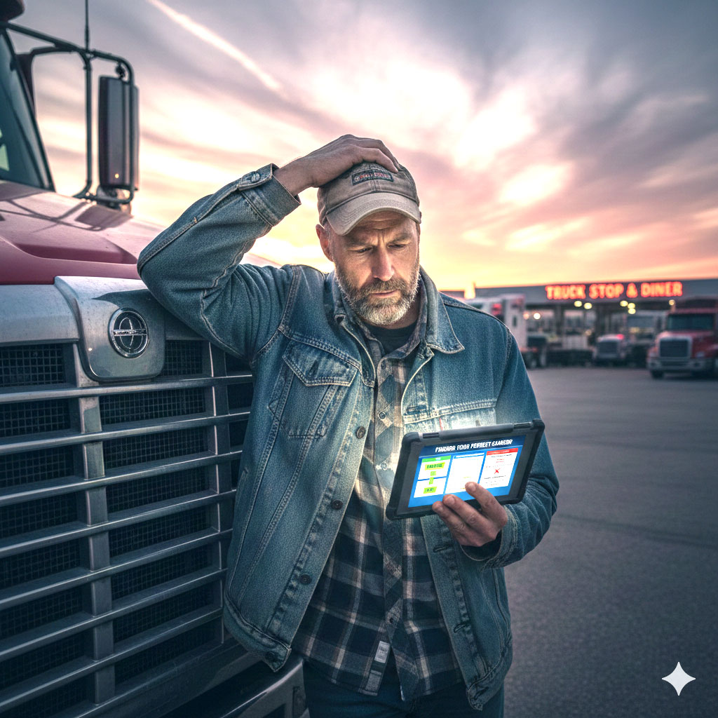 Driver looking at Ipad